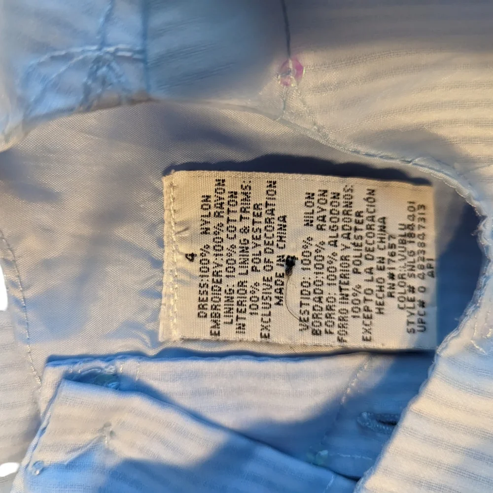 Toddler Girls Blue Shirt Sleeve Dress size 4T - Picture 3 of 5